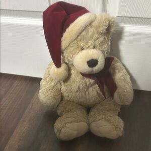 GANZ Plush Teddy Bear with Red Santa Hat